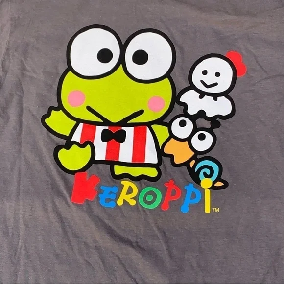 Sanrio Keroppi Gray Short Sleeve Tee Shirt Medium - Large - Picture 2 of 10